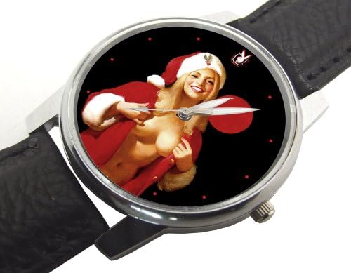 Sexy Santa Claus Beautiful Viintage Pin-Up Art Christmas Gift Wrist Watch for Men