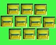 Storage Boxes (10) Colapsible Green with Blue Rim Box 8 in x 8 in x 8 in