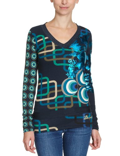 Desigual Damen Shirt/ Langarmshirt 17T2647, Gr. 36 (S), Blau (5000) Preisvergleich