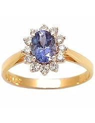 14K Yellow Gold Tanzanite and Diamond Ring -- LIFETIME WARRANTY