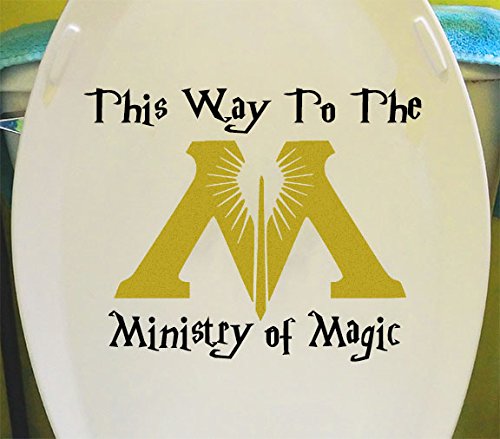 GMDdecals® Harry Potter Ministry of Magic Bathroom Toilet Vinyl Wall Decor Decals [GLOSSY BLACK/GOLD]- 10