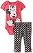 Disney Baby Girls Minnie Mouse Short Sleeve Bodysuit and Pant Set, Fuchsia, 6-9 Months