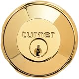 Tools & Hardware : Safety By Design TS1-PB Turner Keyless Locking Deadbolt, Polished Brass, KW-1