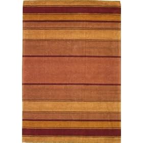 6'7 x 9'9 Orange Hand Tufted Wool Gabbeh Rug