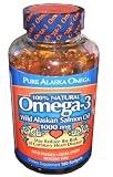 Pure Alaska Omega-3 Wild Alaskan Salmon Oil  1000mg Softgels  180-Count