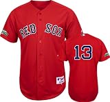 Carl Crawford Jersey: Adult Majestic Alternate Scarlet Authentic Boston Red Sox Jersey with Fenway Park 100th Year Anniversary Patch