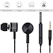 Headphones, Stereo In-Ear Headphone with Mic Remote Control, Wired Headset Earbuds Noise Reduction for Sports Running (Black)
