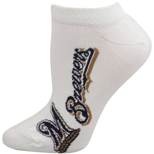 For Bare Feet Milwaukee Brewers No Show Team Logo Socks Medium