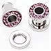 PiercingJ 6pcs Punk Rhinestone Crystal Screw Tunnels Ear Expander Stretch Plugs Piercing Gauge 2g