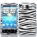 White / Black Zebra Strips Snap on Hard Skin Shell Protector Cover Case for HTC Inspire 4G Android Phone (AT&T)