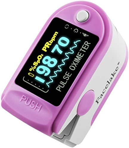 Facelake FL-350 Pulse Oximeter with Carrying Case, Batteries & Lanyard, Pink
