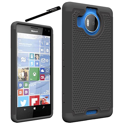 Lumia 950 XL Case, Microsoft Lumia 950 XL Case Cover Accessories - Shock-Absorption Dual Layer Defender Protective Case Cover For Microsoft Lumia 950 XL (Not for Lumia 950) - Black