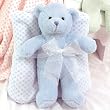 Blue Plush Bear & Blanket Set