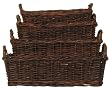 Country Hand Woven Rectangle Sapling Baskets Set / 4, Large=24 1/2"L x 11"W x 5 1/2"H