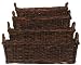 Country Hand Woven Rectangle Sapling Baskets Set / 4, Large=24 1/2"L x 11"W x 5 1/2"H