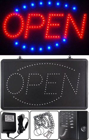 OPEN Monocolor Window Display LED Message Sign