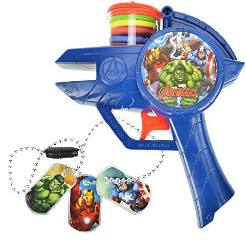 Avengers Toy Set - Marvel Iron Man Foam Disc Toy and Dog Tags