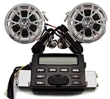 12V Waterproof ATV Motorcycle Audio System Handlebar FM MP3 IPOD Stereo Speaker Audio Sound System AUX Input 2 Speaker for Harley , Motorcycle Cruiser Biker Chopper Cafe Racer ATV