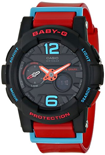 G-Shock Womens BGA180 Glide with Tide Graph Baby-G Series Designer Watch - Red/Black / One Size