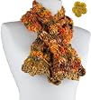 HANDMADE IN THE USA - Artisan Wool and Alpaca Yarn with Beads Winter Neckwarmer - Autumn Beauty (100% Knitted by hand/One-of-a-kind)