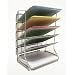 Seville Classics Office Desk Organizer, Platinum Mesh 6-Trays