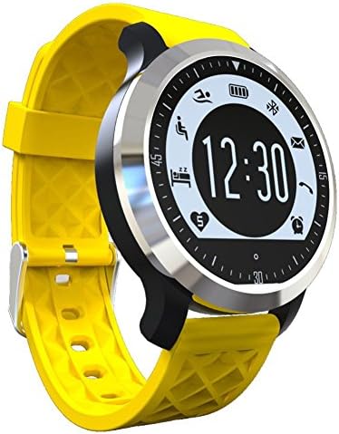 Smaate Touch Screen Swimming Watch Heart Rate Monitor with Calls SMS Reminder (Yellow)