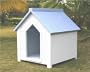 NewAgePet Medium All Weather Insulated Dog House -Bunk House with Large Door, Medium, White/Blue, for Pets up to 60 Pounds