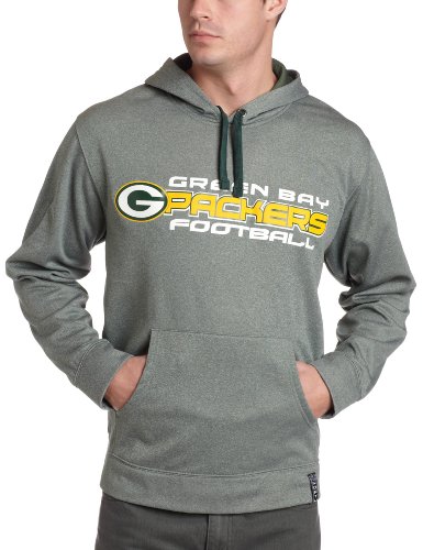NFL Men's Green Bay Packers Gridiron Hood III Long Sleeve Hooded Fleece Pullover (Dark Green Marled, X-Large)