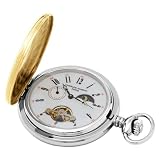 Charles-Hubert, Paris Stainless Steel Two-Tone Mechanical Pocket Watch