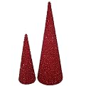 Glitter Tabletop Tree Set of 2 - Red (5.25x16" and 3.5x10")