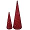 Glitter Tabletop Tree Set of 2 - Red (5.25x16" and 3.5x10")