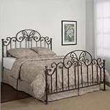 IMAGE OF Queen Powell Furniture Salem Metal Panel Bed in Distressed Pewter and Black Finish