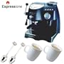 Espressione Cafe Roma Deluxe Cappuccino Machine Coffee Grinder Outfit With 2 Mugs & Spoons