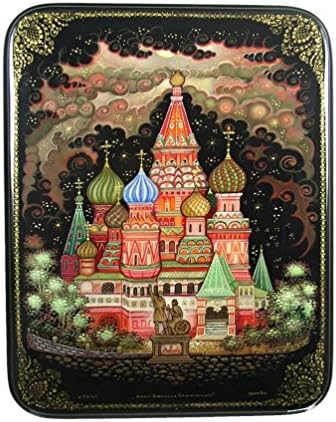 Kholui Russian Lacquer Box ST. BASIL'S CATHEDRAL in MOSCOW #3870