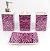 WPM/AHF 19 Piece Bath Accessory Set Pink Zebra Bathroom Rugs & Shower Curtain & Accessories