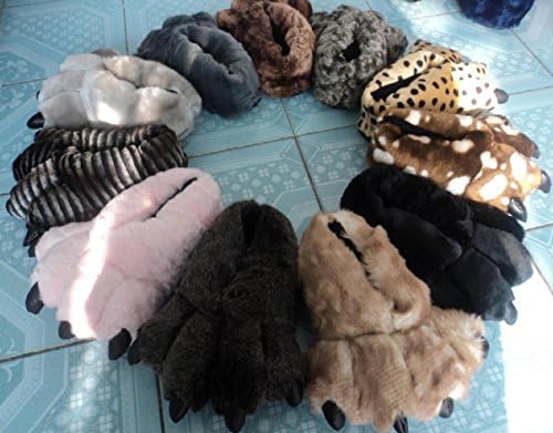 Viiart Men's Women's Funny Novelty Animal Paw Indoor Padded Slippers 11" L X 6"W, Suit For Size 6 To 9