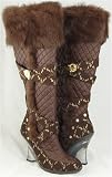 Baby Phat - BABY PHAT Odessa Logo Boots Faux Fur Brown Womens