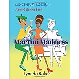 martini madness mid century modern adult coloring book