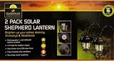 Set of 2 Garden Outdoor Indoor Lantern Lights Solar Coach Lanterns