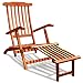 VIFAH V156 Outdoor Wood Steamer Lounge, Natural Wood Finish, 45 by 22 by 36-Inch