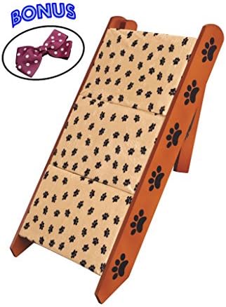 Convertible Pet Stairs. These Serve As Dog And Cat Steps Or Ramp. Wood Frame. Fabric Covered. Furniture Gear For Bed, Car, Couch And Sofa. Pet Gift.