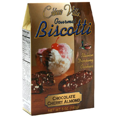 Ciocco Villa Chocolate Cherry Almond Biscotti, 5-Ounce Packages (Pack of 12) by Ciocco Villa