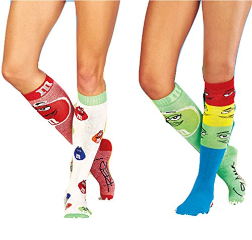 M & M Knee High Socks Teen Girls or Women Fits 9-11 Shoe Size 4-10 (4 Pair)