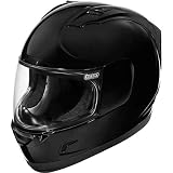 Icon Solid Men's Alliance Street Racing Motorcycle Helmet - Black / X-Large