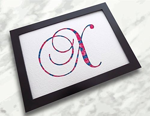 Kids Room Decoration for Boys and Girls Monogram Letter X Blue Pink Wall Hanging 10x13 Inch