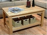 Mobel Oak Coffee Table with Shelf - Medium
