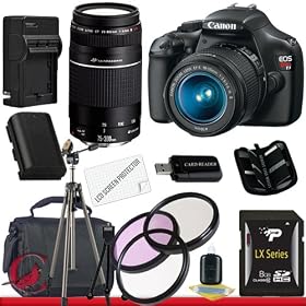 Canon EOS Rebel T3 12.2 MP CMOS Digital SLR with 18-55mm IS II Lens & Canon EF-S 55-250mm f/4.0-5.6 IS Telephoto Zoom Lens 8GB Package