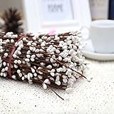 40 cm 柔軟な人工花の花のおしべラタンホームウェディングパーティーインテリア ホワイト