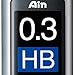 Pentel Mechanical Pencil Lead, Ain Stein, 0.3mm, HB (C273-HB)