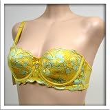 Venus Yellow Convertible Straps Demi Cup Bra #1012 sz 34A